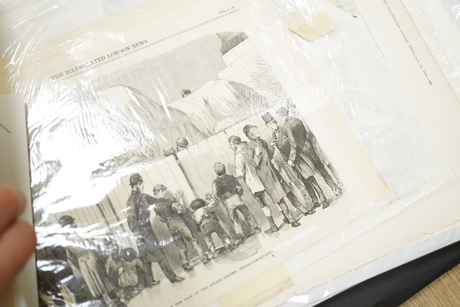 A quantity of 19th century unframed prints commemorating the Battle of Trafalgar and Nelson, many from the Illustrated London News to include ‘Ships of the British Navy’ and ‘HMS Victory on October 21st 1805 at Trafalgar